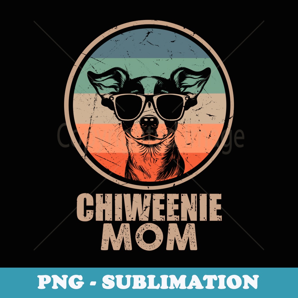 Vintage Chiweenie Mom s for Retro Dog Mom Lover - Signature Sublimation PNG File