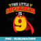 9th Birthday This Little Superhero Is 9 Years Old Bday - Unique Sublimation PNG Download