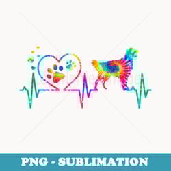 golden retriever mom dad heartbeat tie dye dog - instant png sublimation download
