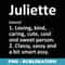 JULIETTE Definition Personalized Funny Birthday Idea - Professional Sublimation Digital Download