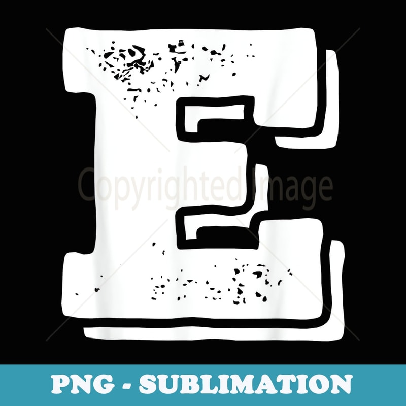Letter E Capital Alphabet College Varsity Monogram Club - Stylish Sublimation Digital Download