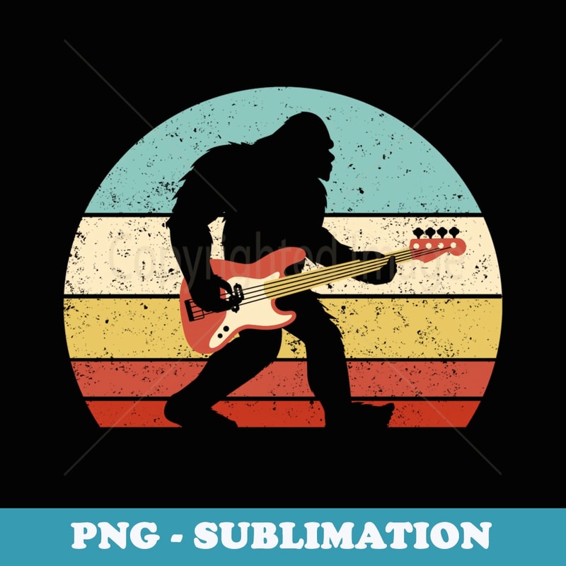Bigfoot Bass Player Guitar Sasquatch Bassist Music Guitarist - Signature Sublimation PNG File