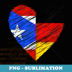 puerto rico germany vintage heart german flag puerto rican - premium png sublimation file