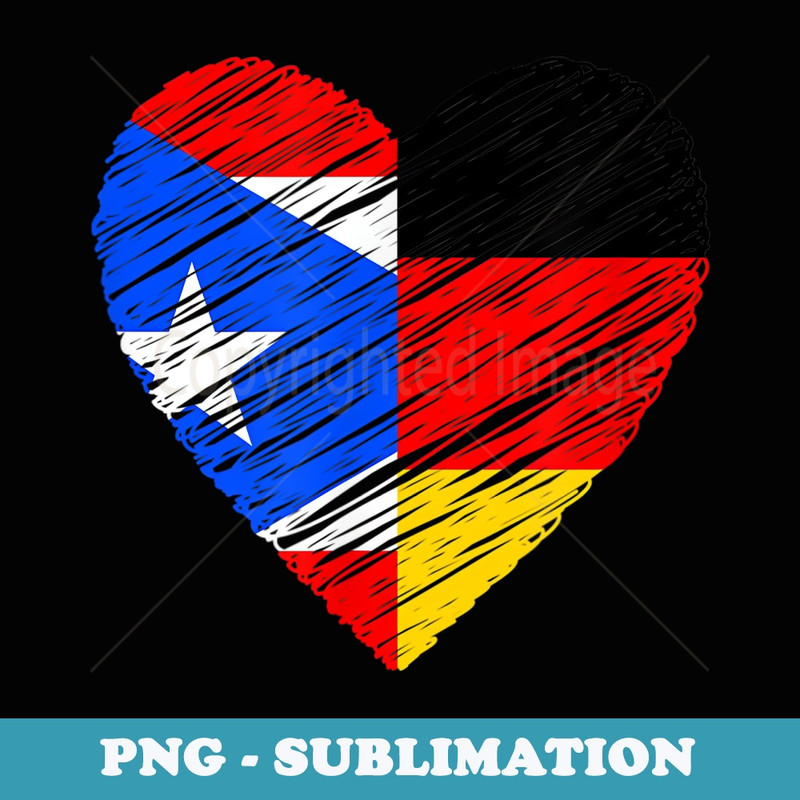 Puerto Rico Germany Vintage Heart German Flag Puerto Rican - Premium PNG Sublimation File