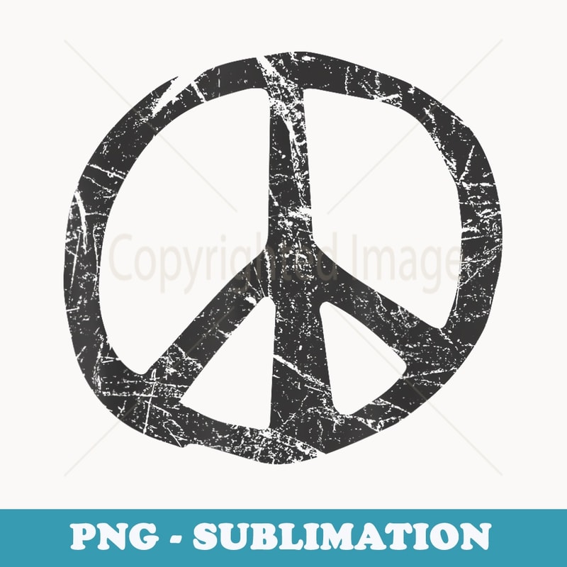 Retro Vintage Distressed Design Peace Sign - Sublimation PNG File