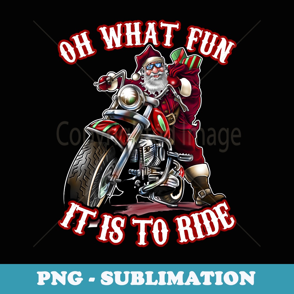 Funny Motorcycle Biker Grandpa Santa Rider Christmas - Artistic Sublimation Digital File