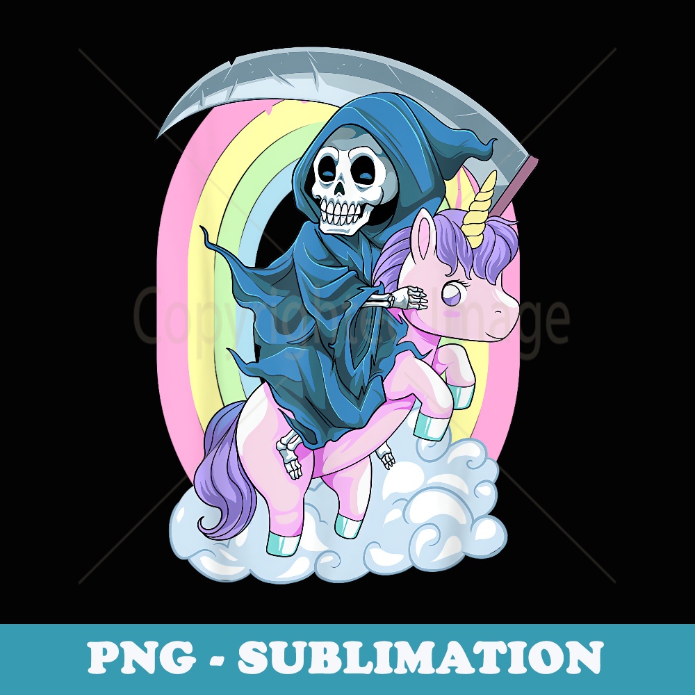 Pastel Goth Cute Creepy Unicorn Grim Reaper Anime Vaporwave - Stylish Sublimation Digital Download