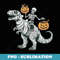 Skeleton Riding Mummy Dinosaur T rex Halloween - Instant PNG Sublimation Download
