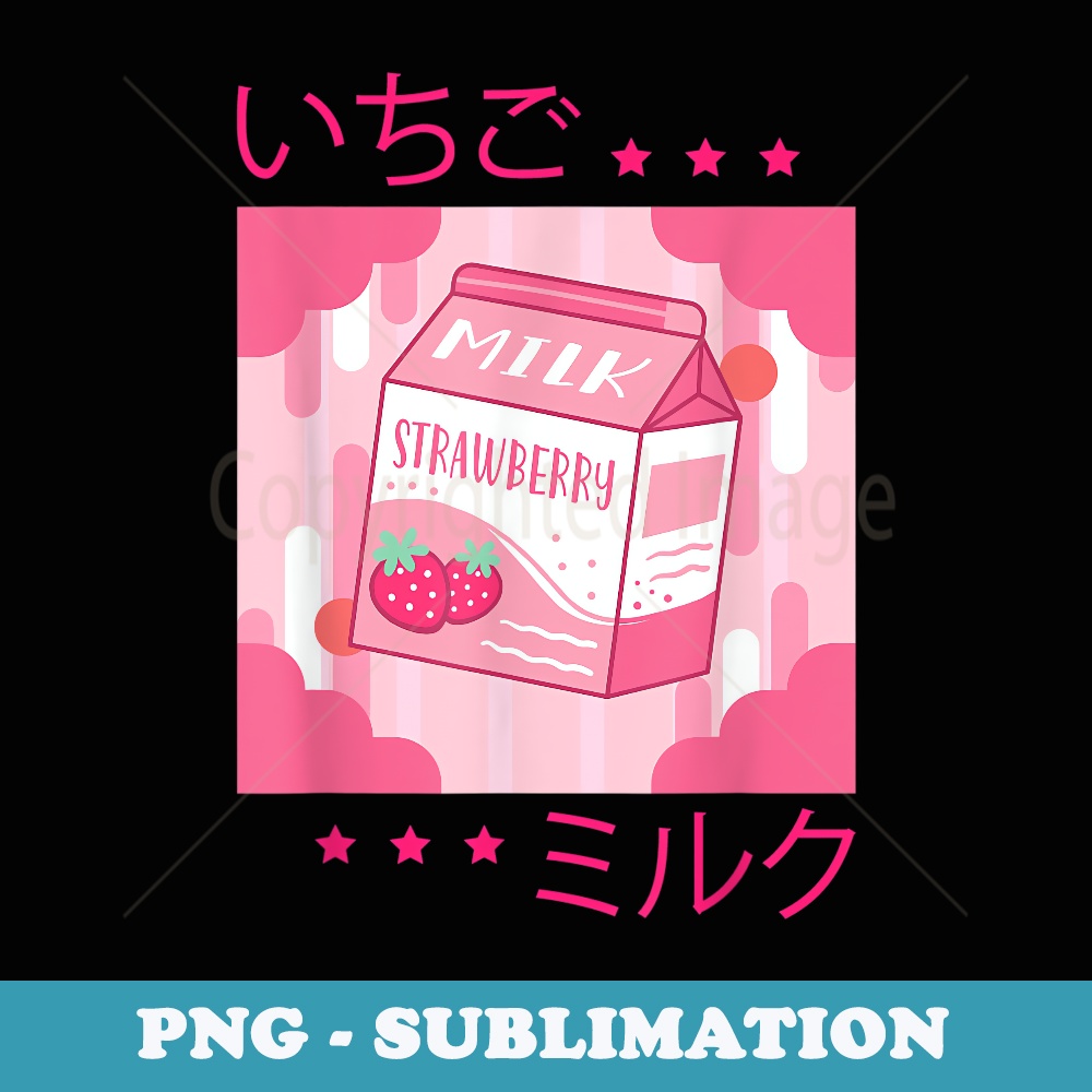 Strawberry Milk T Japanese Otaku Anime Kawaii Pink - Elegant Sublimation PNG Download