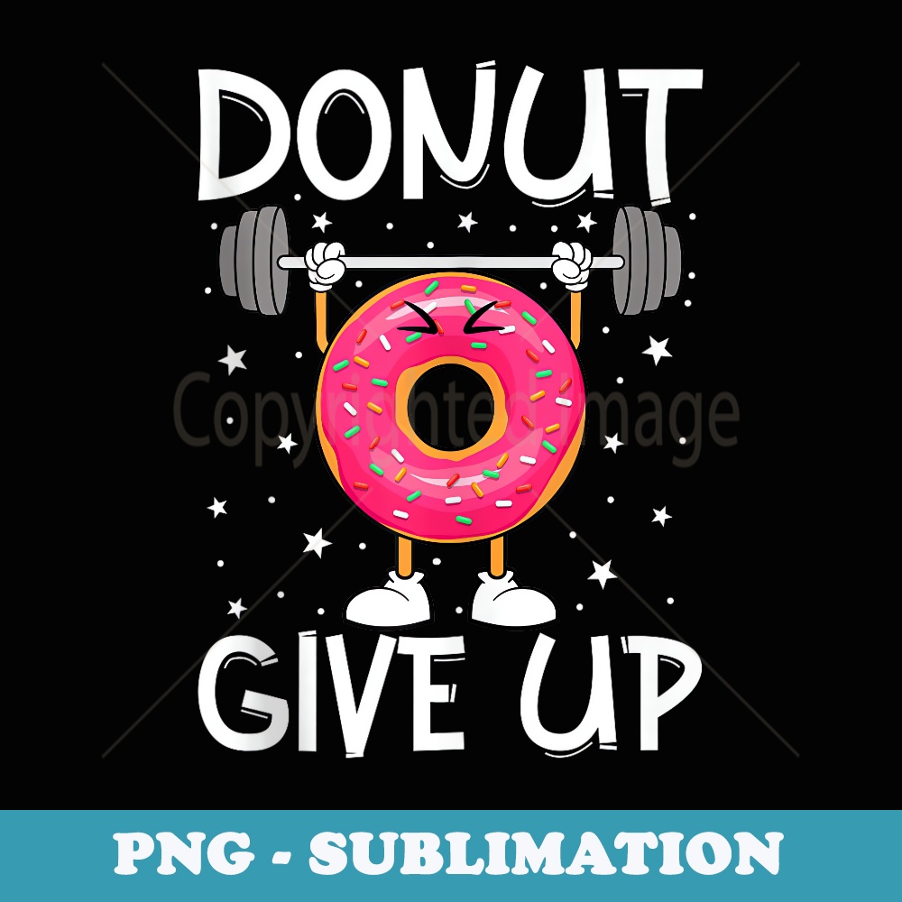 Weightlifting Barbell Funny Workout Gym Donut Day Doughnut - Elegant Sublimation PNG Download
