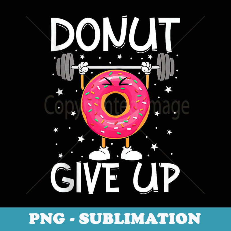 Weightlifting Barbell Funny Workout Gym Donut Day Doughnut - Elegant Sublimation PNG Download