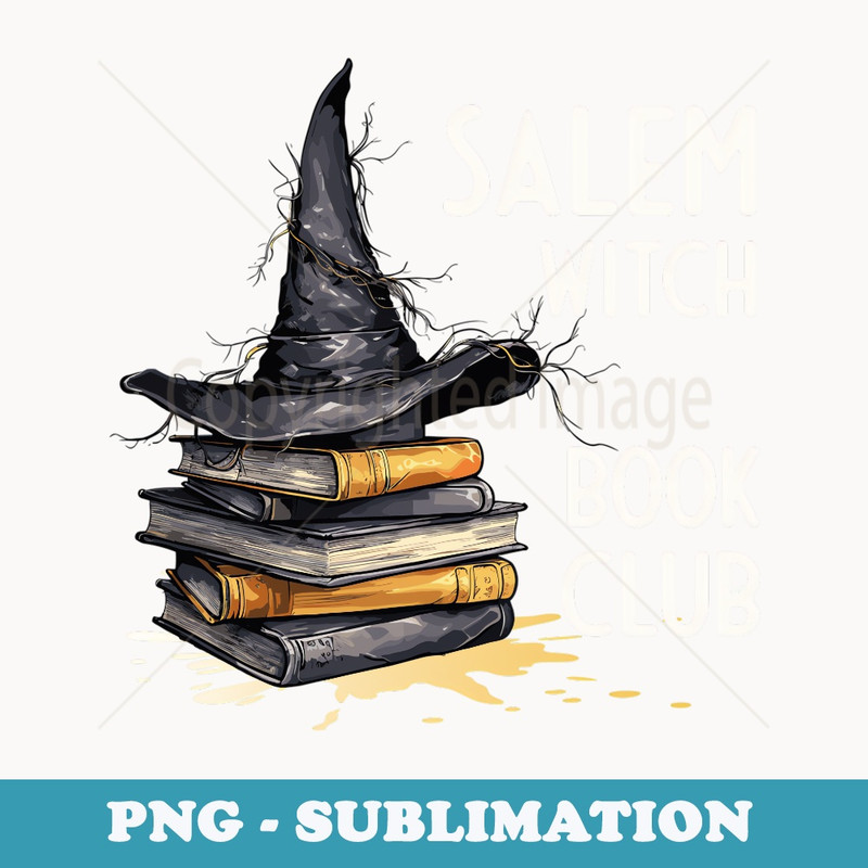 Salem Witch Book Club Halloween for Bookworms Feminist - Instant PNG Sublimation Download
