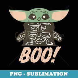 star wars grogu the mandalorian halloween skeleton boo - png sublimation digital download