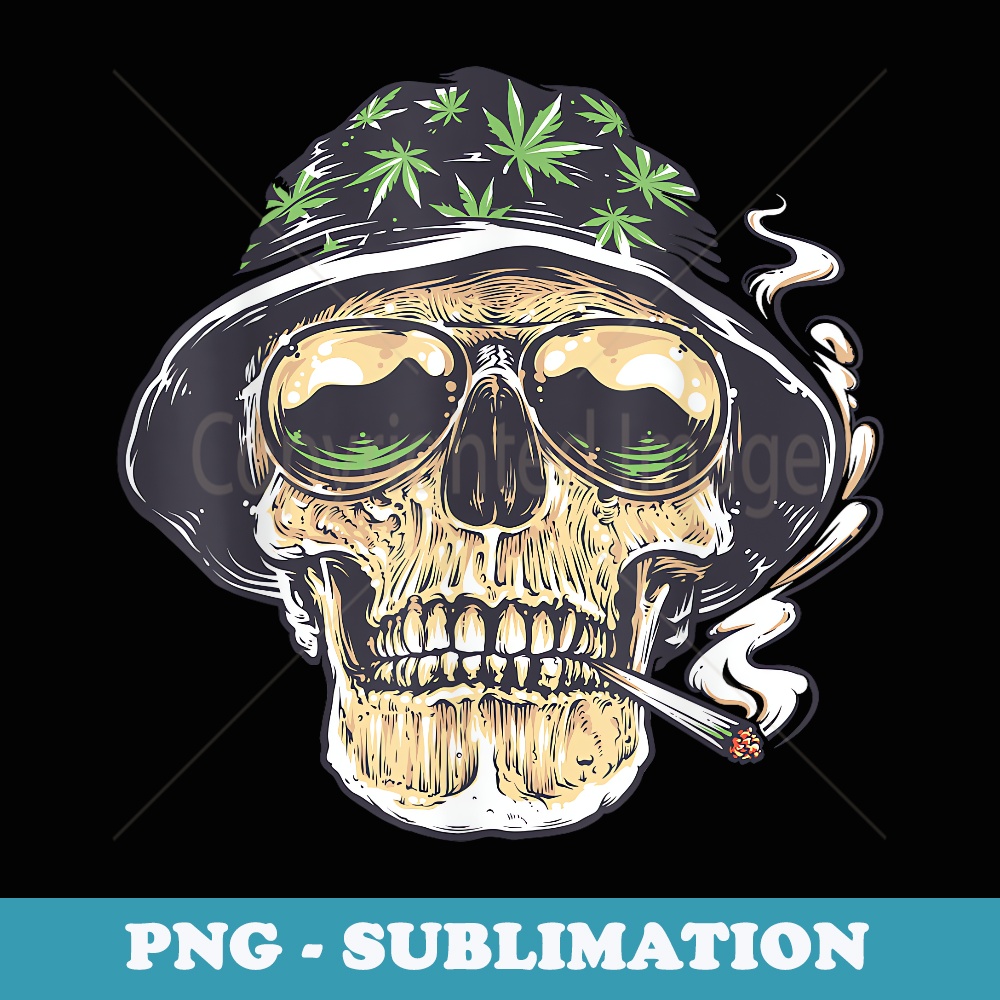 Marijuana Smoking Skull Camo Island Chilling Weed Stoner - PNG Sublimation Digital Download