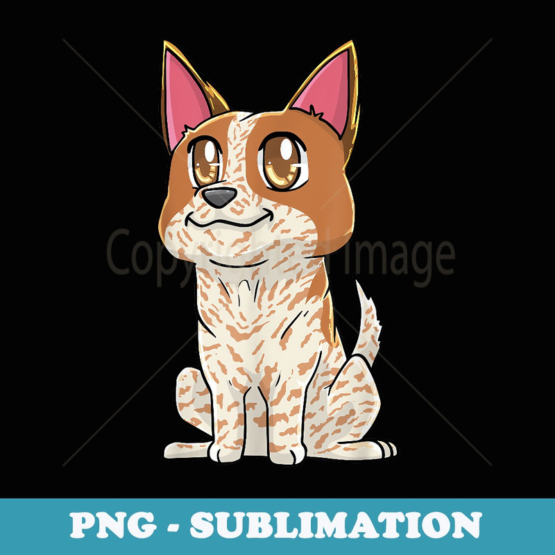Red Heeler Kawaii - Signature Sublimation PNG File