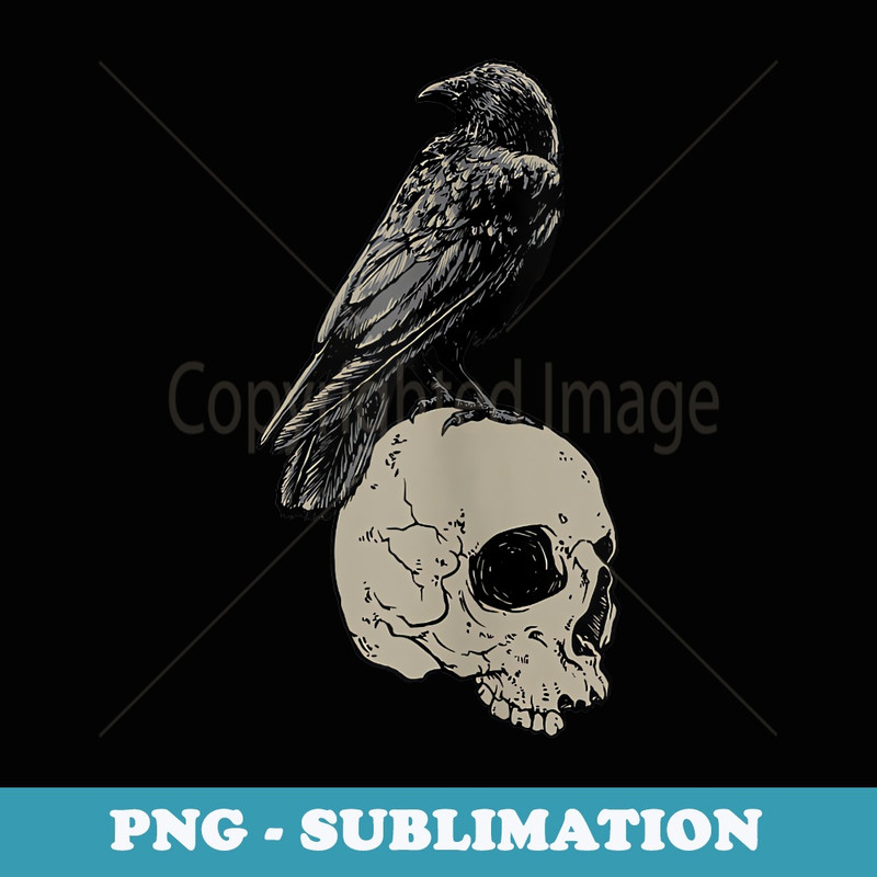 Halloween Skull Crow - Scary Desert Horror Rock Music Biker - Professional Sublimation Digital Download