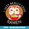 Love Ramen Noodle Japanese Anime Kawaii Cat Neko - PNG Transparent Sublimation File