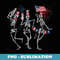 Skeleton Dancing Party In the USA 4th of July American Flag - Exclusive Sublimation Digital File