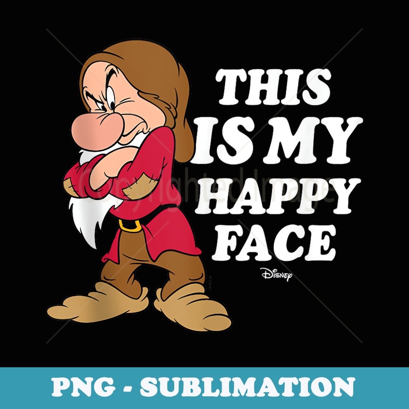 Disney Princess - Snow White Grumpy Happy Face - Artistic Sublimation Digital File