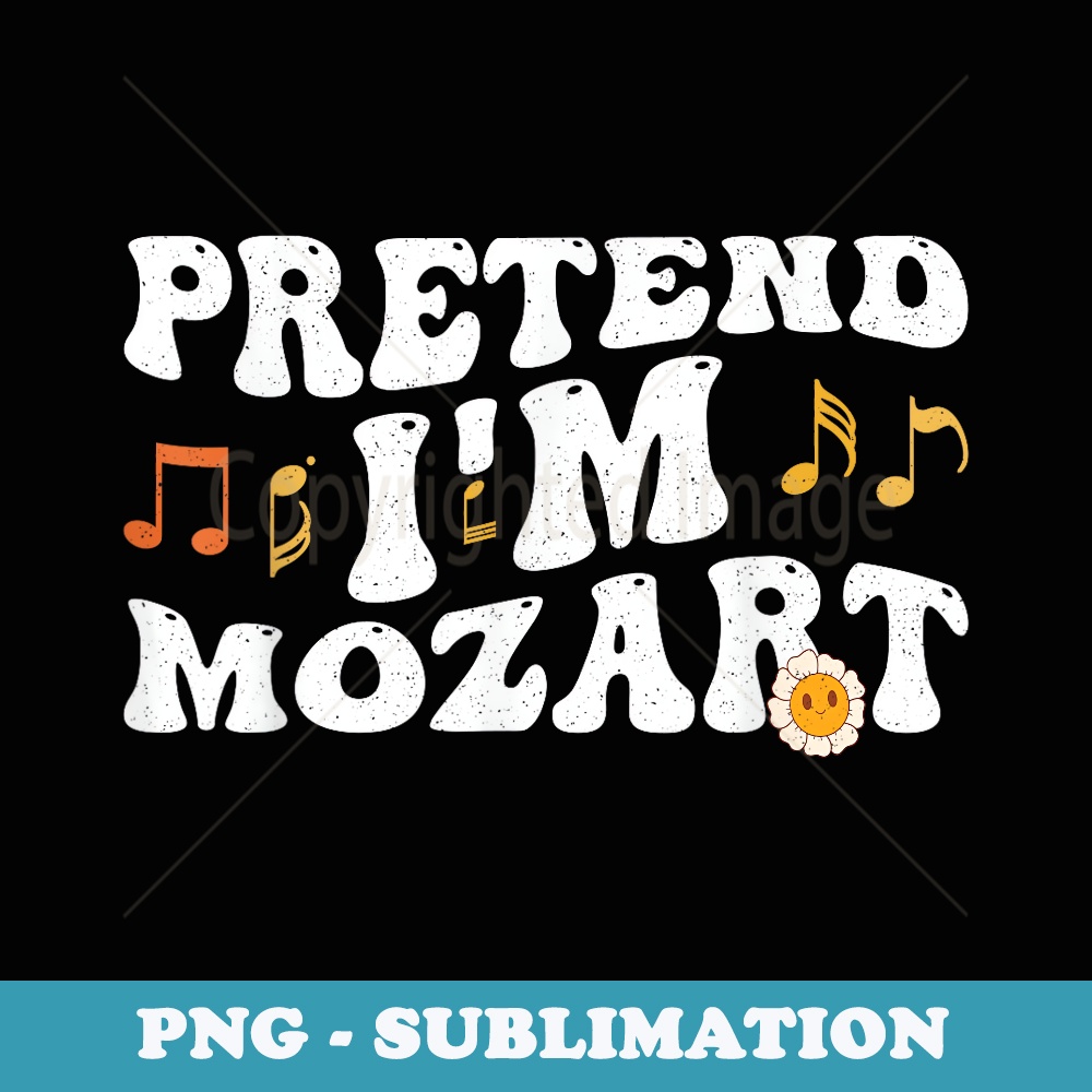Pretend Im Mozart Costume Funny Music Halloween Party - Retro PNG Sublimation Digital Download