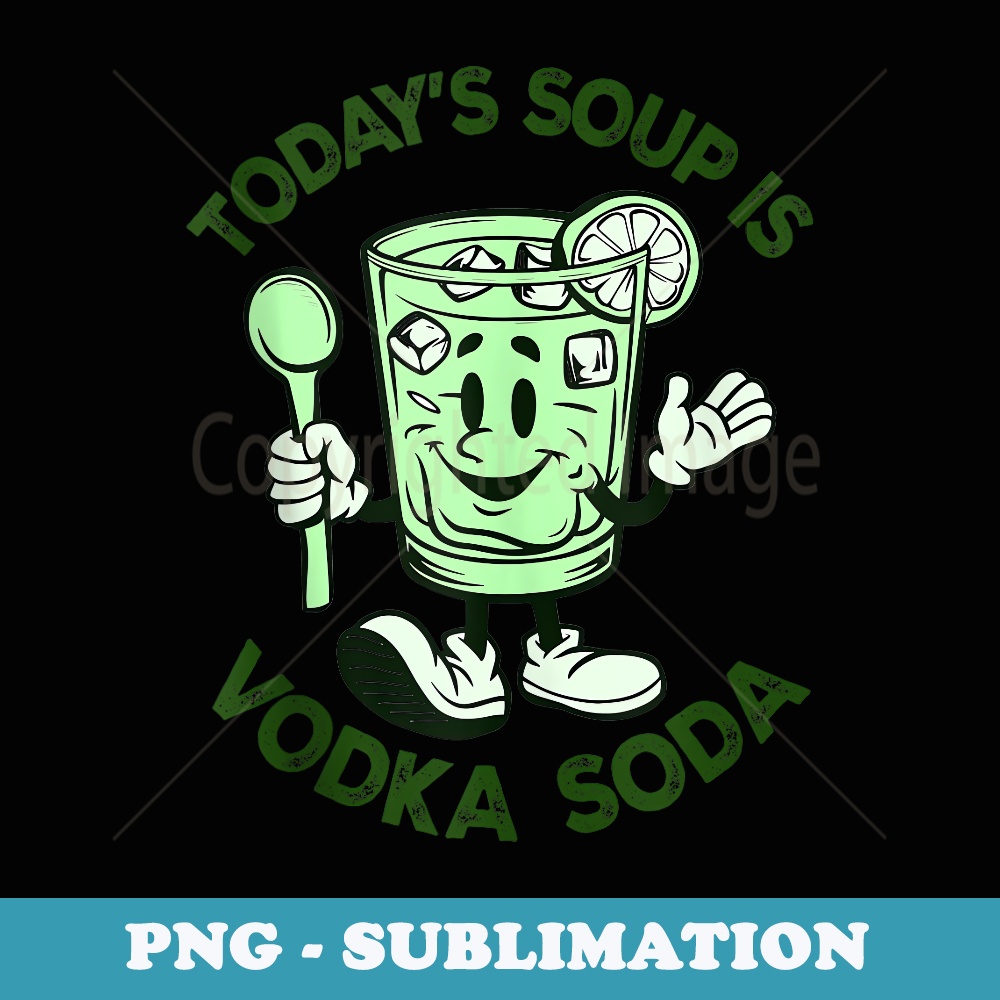 Todays Soup Is Vodka Soda - Modern Sublimation PNG File