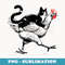 Tuxedo Cat on a Chicken Funny tuxedo cat riding a chicken - Sublimation PNG File