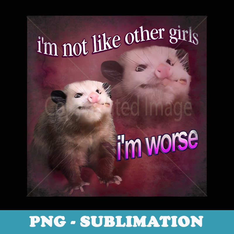 Possum Iu2019m not like other girls Iu2019m worse Distressed - Unique Sublimation PNG Download