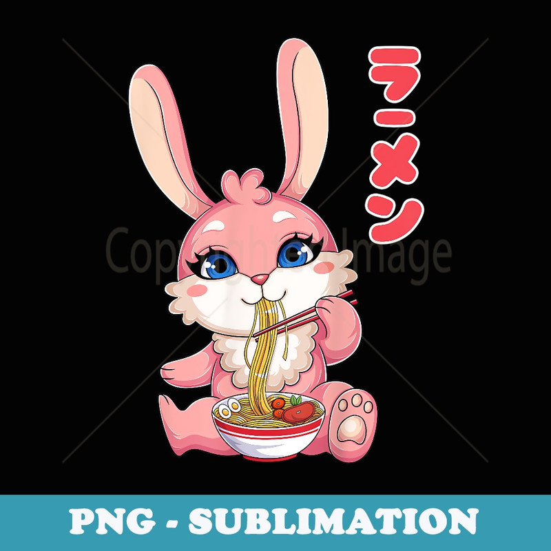 Kawaii Rabbit Ramen Noodles Japanese Anime Noodle Soup - Premium PNG Sublimation File
