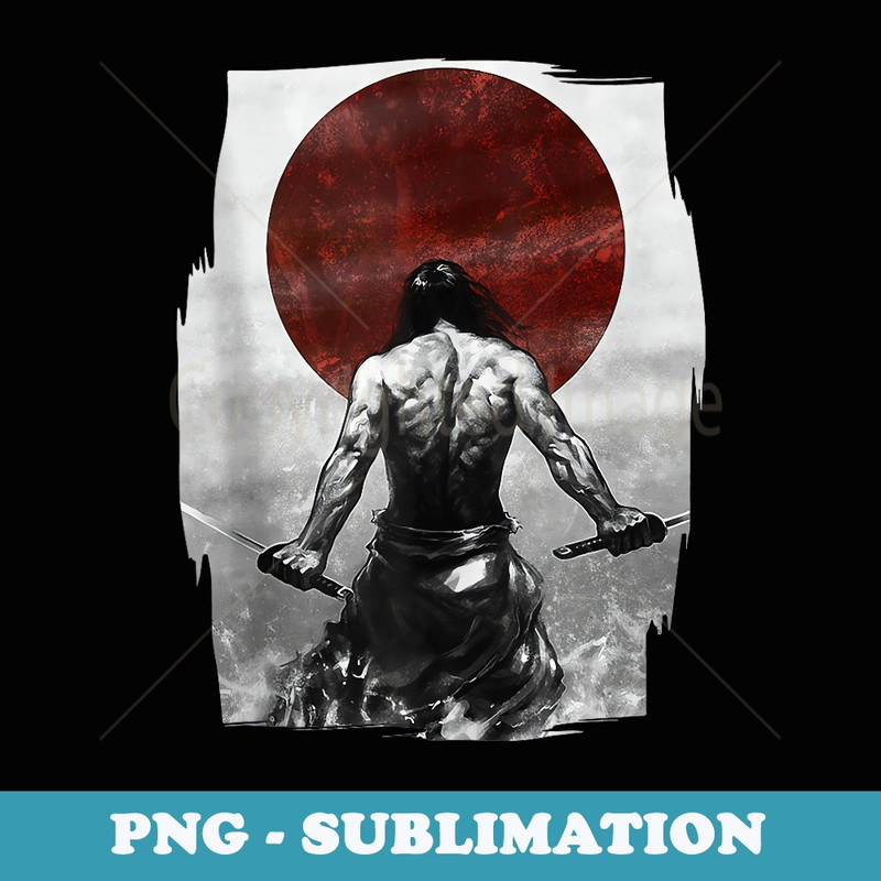 Samurai Warrior Vintage Fighter Retro Bushido Japanese - Instant Sublimation Digital Download