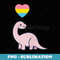 Pansexual Dinosaur LGBTQIA Pride Flag Kawaii Anime Aesthetic - Vintage Sublimation PNG Download