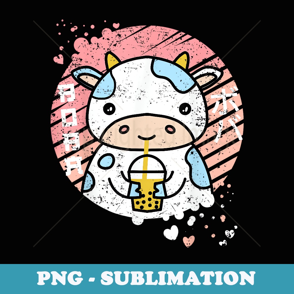 Cow Boba Tea Bubble Tea Anime Kawaii Neko Girls - Premium Sublimation Digital Download