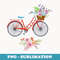 Bicycle Floral Flowers Bike Biker Cyclist Mountain Bike - PNG Sublimation Digital Download