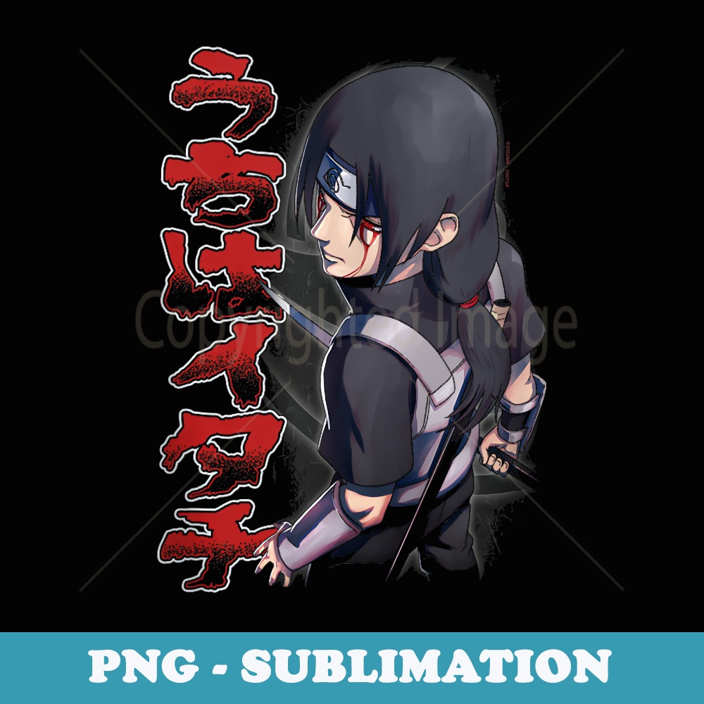 Naruto Shippuden Itachi Stance & Kanji - Modern Sublimation PNG File