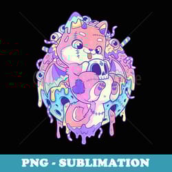 kawaii pastel goth cute and creepy bat winged puppy dog - sublimation digital download