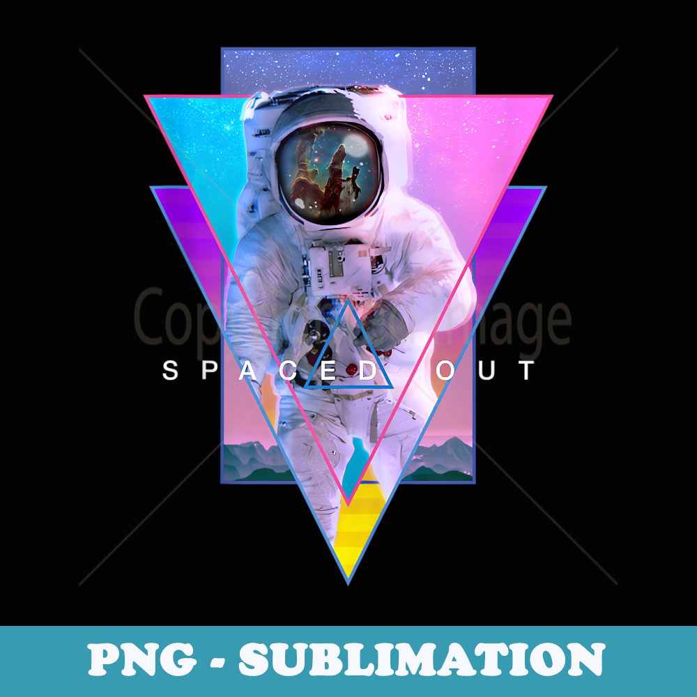 Astronaut Spaced Out Aesthetic Vaporwave Outer Space Art - Unique Sublimation PNG Download