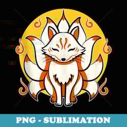 japanese fox cute funny anime kawaii kitsune kami inari fox - png sublimation digital download