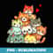 Cat Cute Pile Cats Anime Kawaii Neko Cat Lover Girls - Vintage Sublimation PNG Download