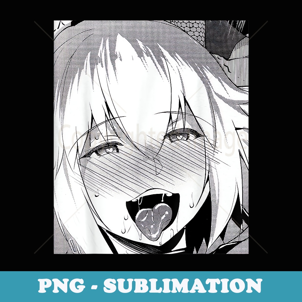 Ecchi Otaku Hentai Waifu Ahegao Girl Manga Anime - Instant PNG Sublimation Download