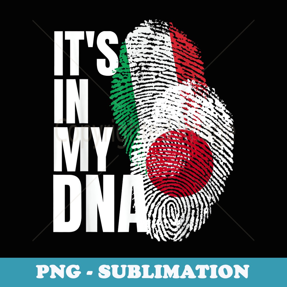 Japanese and Italian Mix Heritage DNA Flag - Trendy Sublimation Digital Download