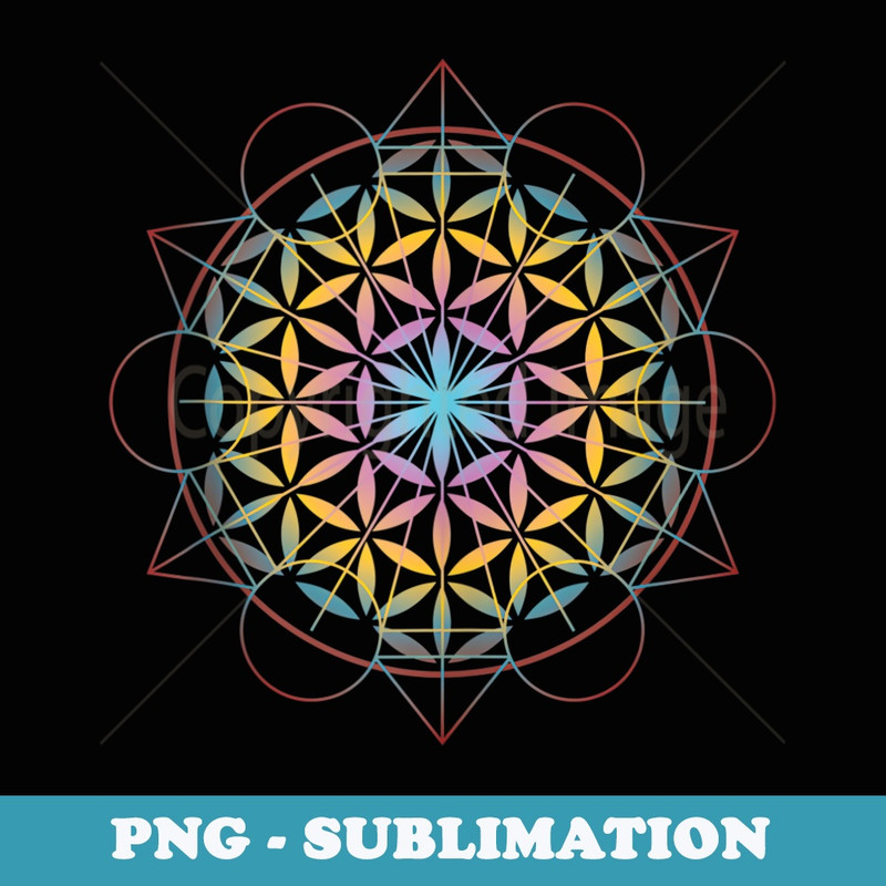 Geometrical Flower of Life Spiritual Mandela Idea - Exclusive Sublimation Digital File