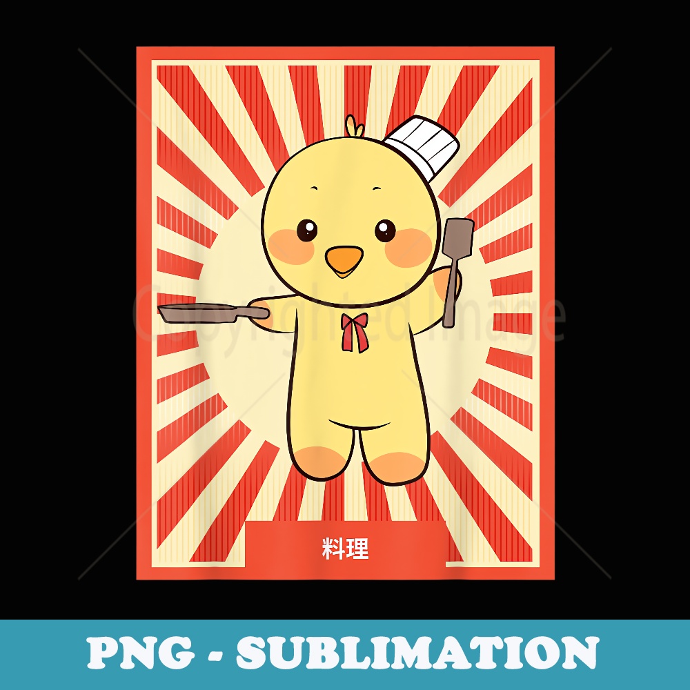 Anime Duck Cooking Japanese Lover Retro Japanese Style - Modern Sublimation PNG File