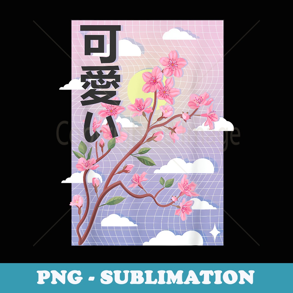 80s Tokyo Art - Retro Otaku Japanese Cherry Blossom Sakura - Professional Sublimation Digital Download