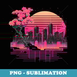cherry blossom japanese japan tokyo vaporwave synthwave 80s - sublimation png file