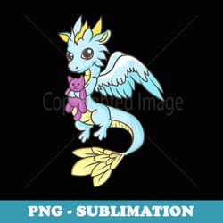 sweet blue baby dragon - cute kawaii anime japanese