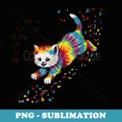 tie dye cat design colorful tye dye kitten for cat lovers - vintage sublimation png download