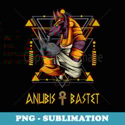 anubis god of the dead with bastet the goddess - png transparent sublimation design