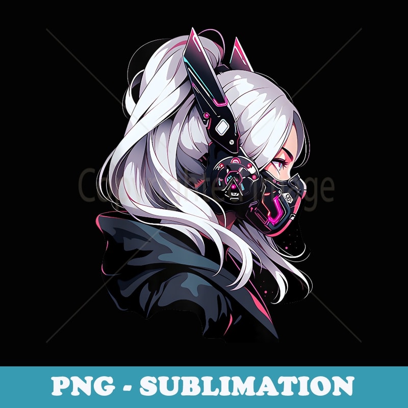 Manga Aesthetic Easter Bunny Ears Cyberpunk Harajuku - Sublimation Digital Download