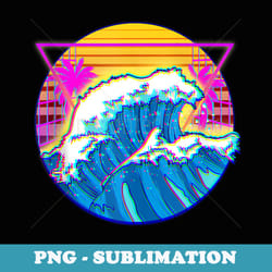 aesthetic vaporwave waves retro 1980s and 1990s - creative sublimation png download