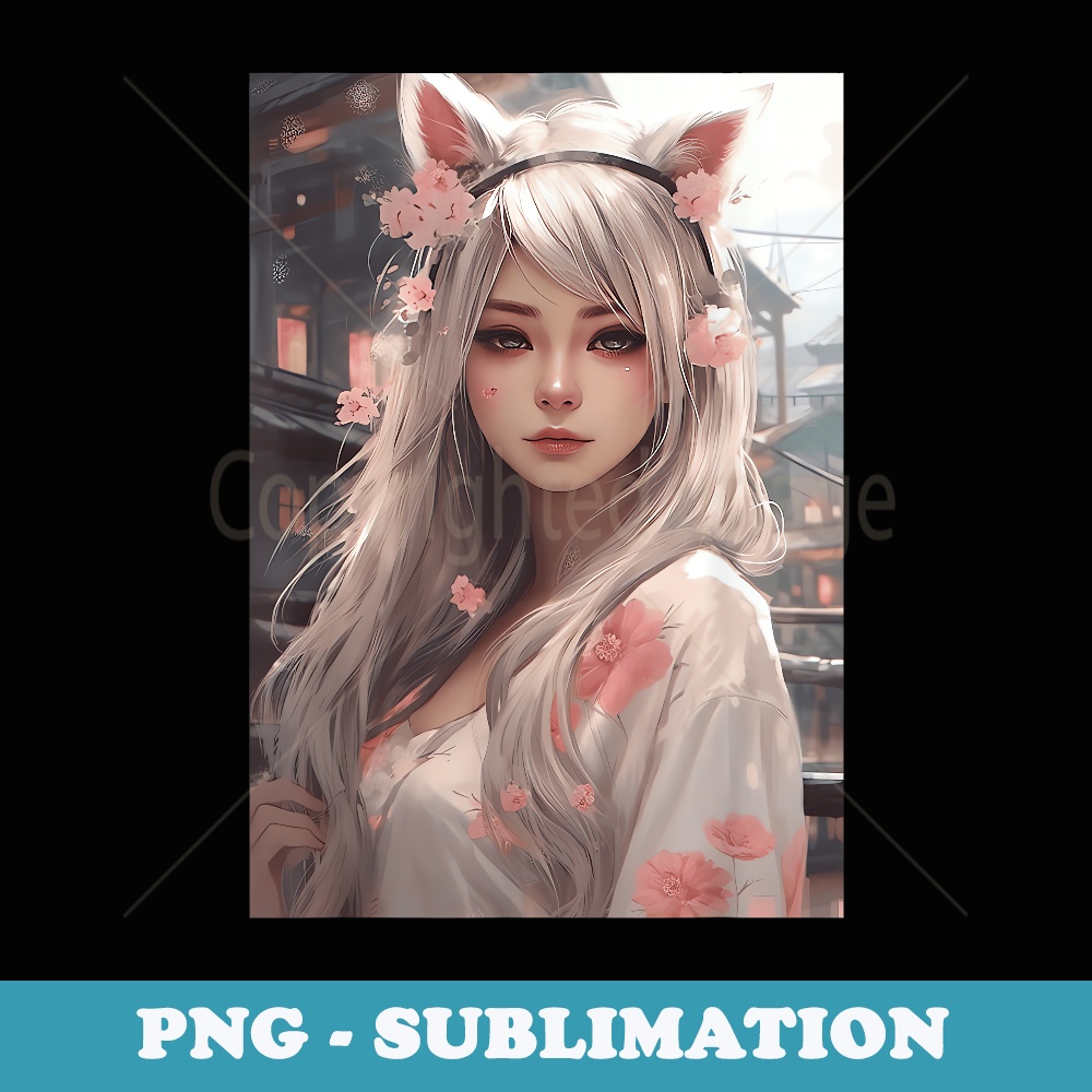 Aesthetic Waifu Otaku Anime Girl Japanese - Modern Sublimation PNG File