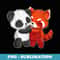Chibi Panda Bear Hugs Red Panda - Cute - High-Resolution PNG Sublimation File